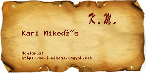 Kari Mikeás névjegykártya